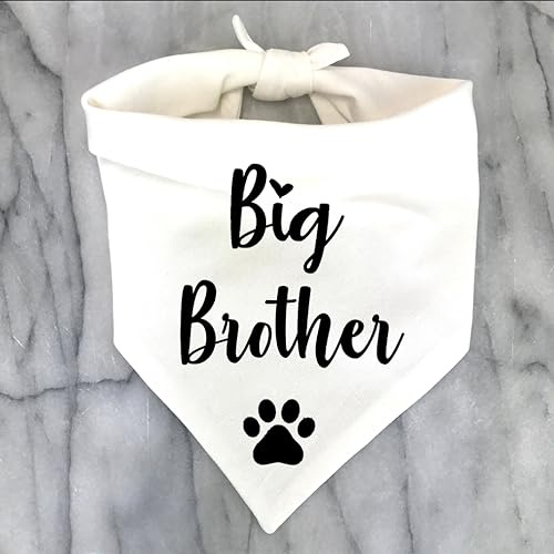 TENWEL Hundehalstuch, Motiv: Big Brother Big Sister, Schwangerschaftsankündigung, Fotos, Welpe, Gotcha Day, Stil 1, Bandana, Hund, Zubehör, Baumwolle Baumwollmischung