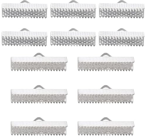 SUNNYCLUE 1 Box 160 Stück Band Enden Band Crimpenden Band Crimp Enden Band End Verschlüsse Lesezeichen Leder Verschluss Verschlüsse Crimp End Ergebnisse Für Schmuckherstellung Zubehör DIY Halsreif Fuß