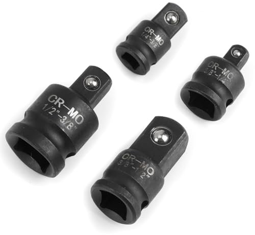 Lotbun Adattatore per Bussola di Impatto 4 pezzi, Kit Riduttori per Bussola da 1/2 a 3/8 | 3/8 a 1/2 | da 1/4 a 3/8 | da 3/8 a 1/4, Set Bussole per Avvitatore Makita, Milwaukee, Bosch