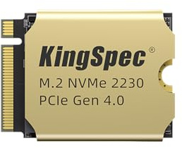 KingSpec 1TB M.2 2230 PCIe 4.0 x4 NVMe SSD with Heatsink, Read Speed up to 5000MB/s Internal Solid State Drive, Compatible with Steam Deck, ROG Ally, Surface Pro