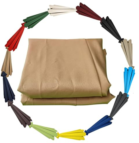 GZDXBF Sonnenschirm Bespannung Für Ampelschirm - 200cm 270cm 300cm 6/8 Streben - Sonnenschirmbezug Ersatzbezug - Uv-Schutz Ersatzstoff(Color:Khaki,Size:8 ribs-3m(9.8ft))