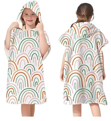 Proumhang Kinder Surf Poncho Badeponcho Mikrofaser Bademantel 60cm x 70cm | Strandtuch Frottee Wechselmantel Wassersport Poncho Mädchen Jungen