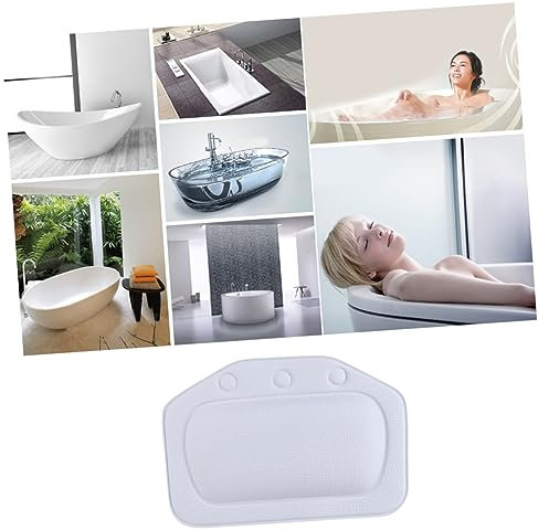 Badewannenkissen mit Saugnäpfen, PVC, Weiß, 3 Stück