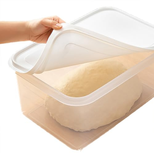 PLABNK Teiggärbox (transparent), Mit Deckel/oberer Öffnung, 4 L/7,5 L/12,5 L, Versiegelt/wasserdicht Und Leicht Zu Reinigen, Zum Teiggehen, Aufbewahren Von Obst/Gemüse Und Kosmetika,7.5L