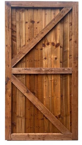 Beds Planet Garden Gate, Pedestrian Wooden Gate Pressure Treated, Wooden Feather Edge Garden Door 6ft Height 2 Feet Width 2 inches Depth (180cm High x 75cm Wide x 6cm Deep)