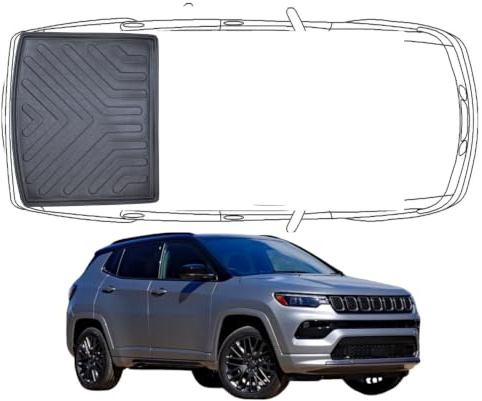 Trimak 3D Kofferraumwanne für Jeep Compass 2.Gen 2017-2025 | Kofferraummatte aus TPE Gummi, Passgenau, Wasserdicht, Hoher Rand, Rutschfest, Leicht zu Reinigen