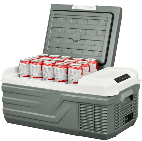 Alpicool Portátil Coche Frigoríficos 15L, Nevera Portátil Eléctrica 12V /24V DC, Mini Nevera de Coche 20°C a -20°C, Nevera Compresor para Hogar, Camping, Viajes, Automóvil, Pesca