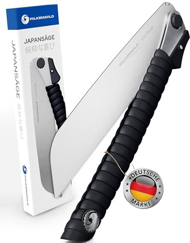 Falkenwald Japansäge klappbar - Ideal für die Bearbeitung von Holz und Kunststoff - Handsäge für Querschnitt und Längsschnitt - Holzbearbeitungswerkzeuge