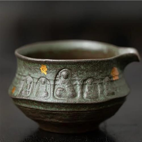Teeservice Für Erwachsene Haushaltsgerechtigkeitstasse Kaffeetrinkgeschirr Dekoration Bronzefarben Glasierter Teekrug 160 Ml Alter Steinschlamm Teetrenner Cha Hai Teekanne Teeservice Teekannen(A)