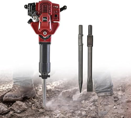Gas Powered Demolition Hammer,1900W Concrete Breaker 2 Stroke Petrol Jack Hammer Drill Concrete Blocks, Brick, Rock, Road Maintenance