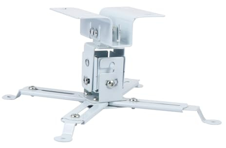 Angoily Universal Projector Ceiling Wall Mount, Steel Projector Bracket, White, Wall Hanging Holder for Home and Office