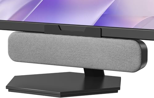 ZETIY Monitor Lautsprecher für PC, USB Portable Computer Lautsprecher Mini Soundbar, Klein PC Lautsprecher für PC, Laptop, Desktop, Phone, Notebook - Plug and Play (Grau)