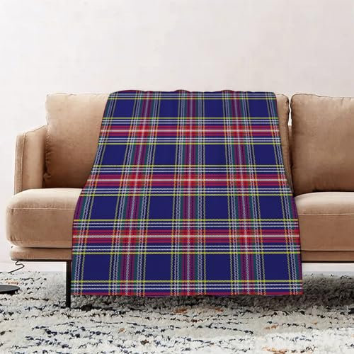 EOMKSE Kuscheldecke Flauschig Decke - weiche warme Fleecedecke 130x150cm als Decke Sofa,Universitäts-Tartan. Muster für Stoff-Kilts, Röcke, Plaids, Innendekoration.,Wohndecke oder Couchdecke überwurf