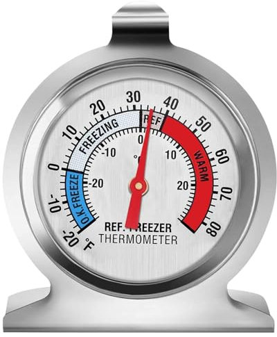 Fridge Thermometer Refrigerator Thermometer, Large Dial Freezer Thermometer,Classic Series Temperature for Refrigerator Freezer Fridge Cooler (1Pack)