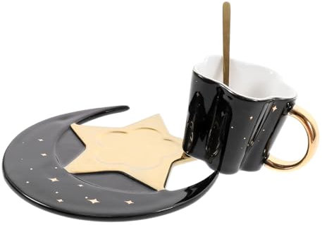 Alipis Tazze Da Caffè Con Design Tazza Da Tè Pomeridiano Tazza D'acqua in Ceramica Con Piattino e Cucchiaio Per Casa Ufficio e Feste