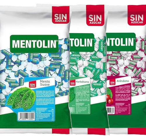 MENTOLIN PACK 3 Kg caramelos sin azúcar garganta Menta Suave & Hierbabuena & Arandano