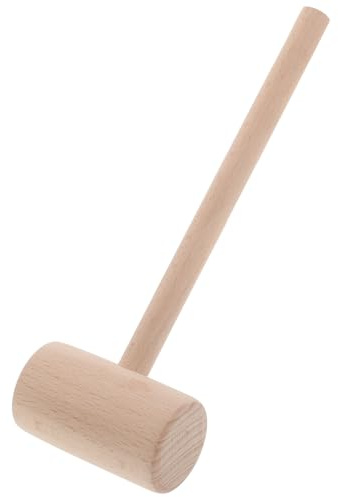 Toyvian Beech Leather Hammer Wooden Mallet for Woodworking Carving DIY Leather Crafts Projects Handle