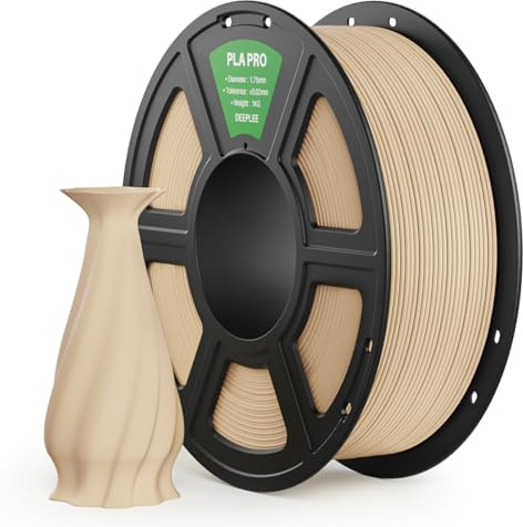 DEEPLEE PLA PRO Filament 1.75mm Beige 1KG | Stärkere Zähigkeit 3D Drucker Filament, Maßgenauigkeit ±0.02 mm, Sauber gewickelt, Einfach zu Drucken