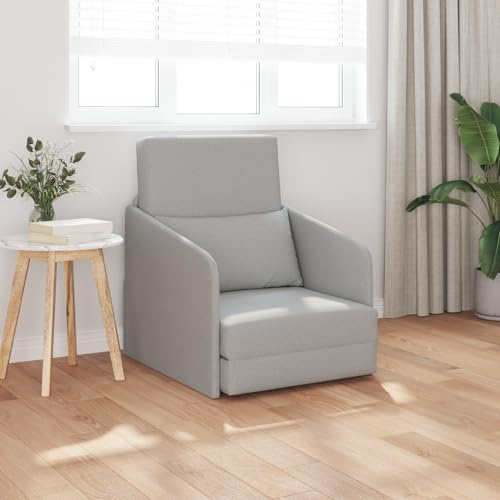 Qnhdfrt Schlafsessel 2-in-1 Boden Grau 65x80x83 cm Polyesterstoff Modernes Design Schneller Wechsel Sessel Bett für Übernachtungsgäste Kompakt Sofa Couch für Wohnzimmer Kleine Räume