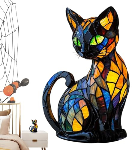 Tier Nachtlicht - Katzenstatue Kinder Nachtlicht Originelle Lampe | Deko Figur Halloween Dekoration Für Wohnung Büro Kinderzimmer Wohnzimmer | Für Büro Wohnzimmer Nachttisch Schlafzimmer Kinderzimmer