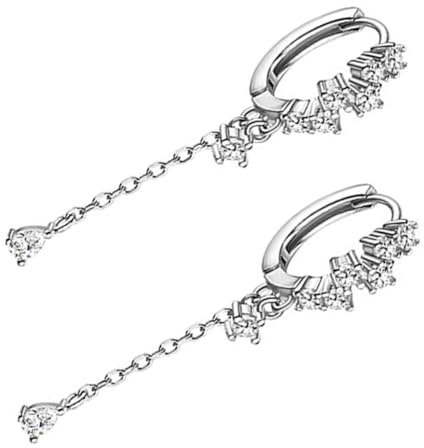 Abaodam 925 Silber Lange Quastenohrringe mit Funkelnden Zirkonia Hypoallergener Ohrschmuck für Damen Elegantes Design für Party und Jubiläum