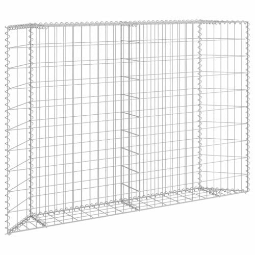 Gabionen-Hochbeet Trapezform, verzinkter Stahl 150x20x100 cm, Robustes Metall Pflanzgefäß für Garten, erhöhtes Beet Outdoor
