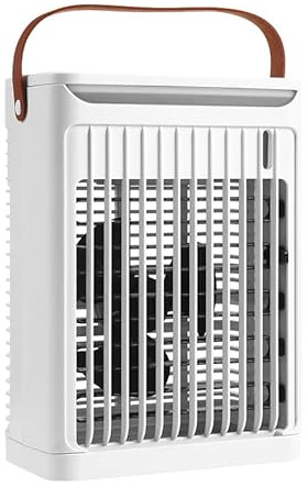 Portable Fan Air Cooler 2 Spray Modes, 5 Wind Speeds Quiet Mini Air Conditioner Desk Fan, 7 LED Lights Desk Cooler for Home Travel Office