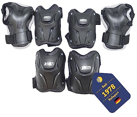 Best Sporting Protektoren-Set I Schützer Set 6-Teilig I Ellenbogenschoner / Handrückenschoner / Knieschoner in Größe S I hochwertiges Skater Schützer Set I Robustes & stabiles Schonerset