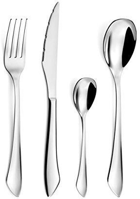 Amefa INSTINCT Besteck Set 6 Personen | 24-teilig | Edelstahl 18/0 hochglanzpoliert | je 6x Tafelgabel, Tafelmesser, Tafellöffel & Kaffeelöffel | spülmaschinenfest & rostfrei | Essbesteck