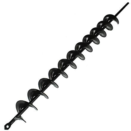findmall Auger Drill Bit, Earth Auger Bit, 24 Inch Length 2 Inch Width Repid Planter, Yard Gardening Planting Corm Auger, Post or Umbrella Hole Digger for 3/8 Inch Hex Drive Drill