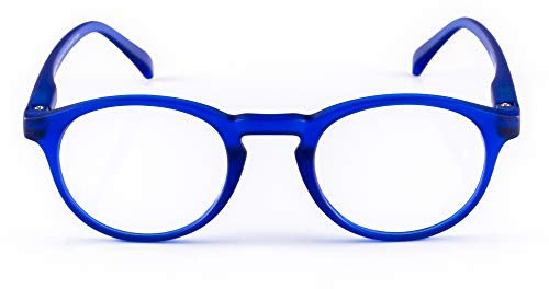 Contacta, Wall Street, Occhiali da Lettura per Uomo e Donna, Occhiali Leggeri e Funzionali, Montatura con Aste Flex, Colore Blu, Diottrie +2,50, Confezione con Astuccio Portaocchiali, 26g