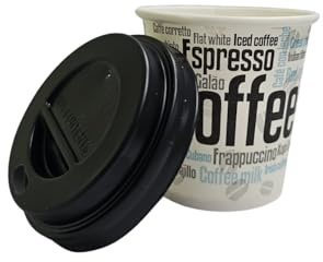 TELEVASO Vaso de cartón para café Vending - Desechables y reciclables - Ideal para Bebidas Calientes como café, té, Leche, infusiones (,Vaso 120 ml 4 oz (1000 uds) + Tapa Traveler)