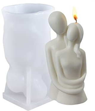 Couple Candle Moulds, Couple in Hug Valentine's Day Silicone Mould Epoxy Resin Mold Body Art Torso Candle Molds for Soap, Aromatherapy, Home Decoration, DIY Crafts, Handmade Gift (A)