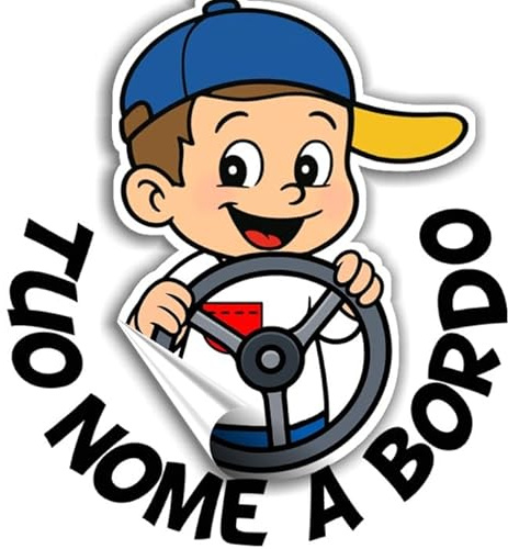 Adesivo Auto Bimbo/Bimba a Bordo con Nome Personalizzato – Stickeredo
