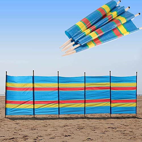 Monal Hut 4 5 6 8 10 Pole Windbreak Wooden Windbreaker Beach Camping Caravan Holiday Sun Screen Shelter Tall Wind Break