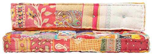 Gecheer Palettensofa Auflage Palettenkissen Set Palettenpolster Paletten Polster Kissen Sitzkissen Rückenkissen Mehrfarbig Stoff Patchwork