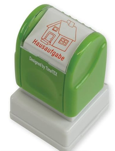 TimeTEX - Siebdruck-Stempel Perpetuum Hausaufgaben-Haus - 20 x 20 mm - 62365, Kunststoff