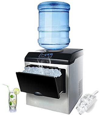 PanHuiWen Machine à glaçons Industrielle Appareil de PréParation de Glace Machine à GlaçOns Pas Cher 40 kg/24 h 3 Tailles de Glaçons Cuisine Bureau