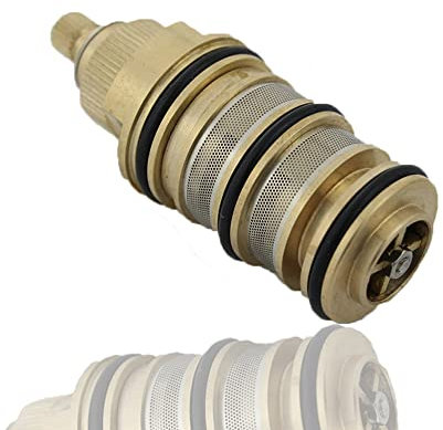 2PCS Thermostatic Bath Mixer Valve, Brass Thermostatic Bath Tap Shower Valve Handle Spare Repair Cartridge Control Temperature Kit (Style B)