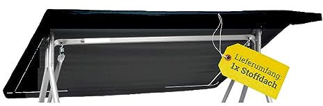 KETTtex EXKLUSIV Schaukeldach für Kettler Paradise anthrazit 248x182 I Dach Hollywoodschaukel I UV-beständiges Schaukel-Dach I 88% Polyester & 12% Polyethylenl I versch. Farben