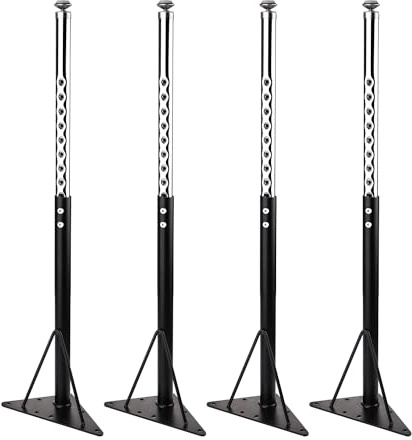 KAZAKA Adjustable Table Legs, 20-30 inch for Activity & Office Tables - Set of 4 (Black)