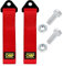 2 Pezzi Racing Auto Anhänger Seil,Abschleppseil für Rennwagen, Nylon Anhänger Abschleppseile Cinghia di Traino Auto, Trailer Corda, per Rimorchio Alta Resistenza Fino a 2 Tonnellate (Rosso)