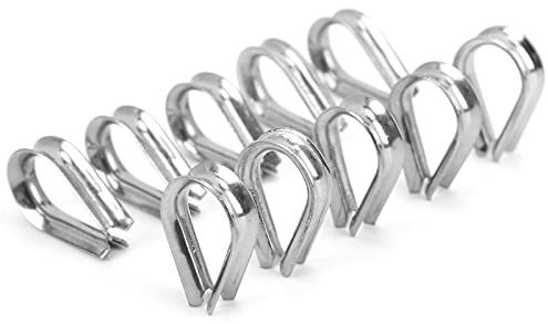 6MM Morsetti per Funi Metalliche per Barche in Acciaio Inossidabile Anelli Protettivi per Cavi Ditali Morsetti Famiglia Applicata