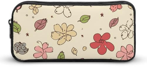 BTCOWZRV Großes Federmäppchen, schönes Blumenmuster, ästhetisches Stifteetui für Damen und Herren, tragbare Kosmetiktasche, multifunktionale Münztasche für Büro, Urlaub, Stil, 22 x 12 x 5 cm,