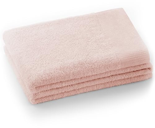 AmeliaHome Asciugamano rosa chiaro 50 x 100 cm 100% cotone assorbente rosa Amari