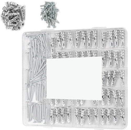 116 Stück Expansionsrohrschrauben, hohle Metall-Wandanker und Schrauben-Set, selbstbohrende Trockenbaudübel für Regale, Lampen, Spiegel, Bilderrahmen