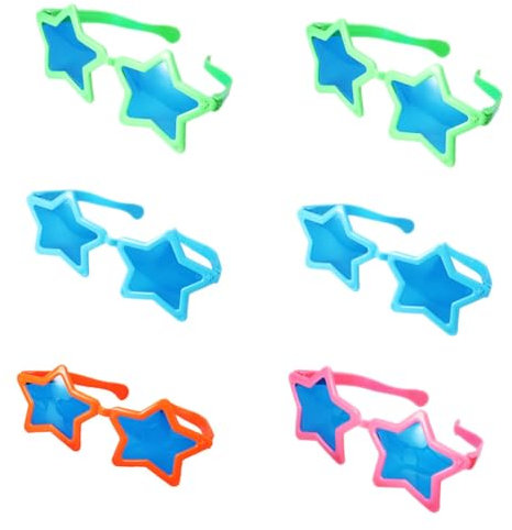 ibasenice 6stücke Junge Mädchen Brillen Mit Pentagramm Design Dekorative Partybrillen Für Junge Mädchen Leichte Und Modische Accessoires Für Geburtstagsfeiern Und Kostüme Farben