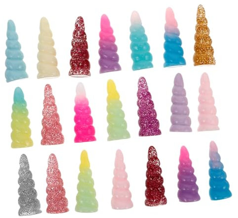 ifundom 25stücke Diy-einhornhörner-accessoires Horn-dekoration Zum Selbermachen Harzmaterial Für Haarschmuck Kreativität Fördern Langlebig Und Dekorativ