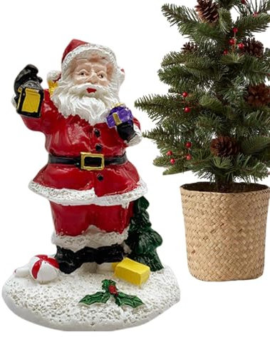 Figuras de Papá Noel de resina, figuras de Papá Noel, decoración de mesa, bandeja escalonada, casa de campo, decoración de Navidad para habitación de casa