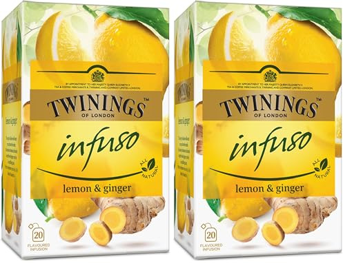 Twinings Infusión de Limón y Jengibre, 20 sobres (Paquete de 2)